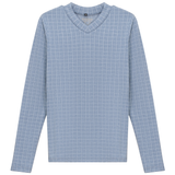 Load image into Gallery viewer, Ladies Checkered V Neck Cotton Tee
