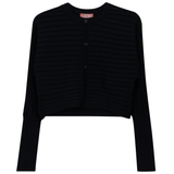Load image into Gallery viewer, Ladies Cropped Ribbed Cardigan
