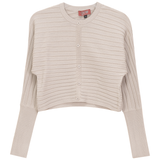 Load image into Gallery viewer, Ladies Cropped Ribbed Cardigan
