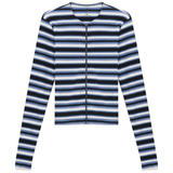 Load image into Gallery viewer, Ladies Zip Striped Tee
