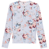 Load image into Gallery viewer, Ladies Henley Front Floral Tee
