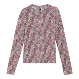 Load image into Gallery viewer, Ladies Cotton Floral Long Sleeves V Neck Tee
