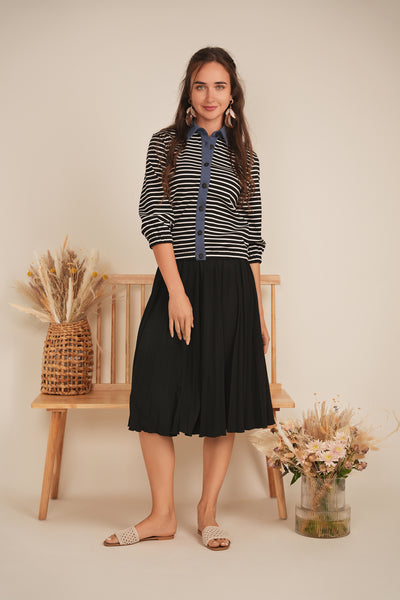 Ladies 27" Pique Burst Pleated Skirt