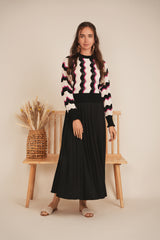 Load image into Gallery viewer, Ladies Midi Pique Burst Pleated Skirt
