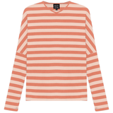 Load image into Gallery viewer, Ladies Cotton Striped V Neck Drop Shoulder Top
