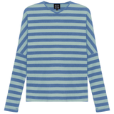 Load image into Gallery viewer, Ladies Cotton Striped V Neck Drop Shoulder Top
