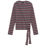 Load image into Gallery viewer, Ladies Striped Wrap Tee
