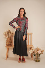 Load image into Gallery viewer, Ladies Striped Wrap Tee
