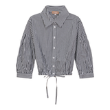 Load image into Gallery viewer, Ladies Striped Cropped Bungee Blouse
