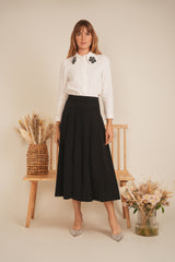 Load image into Gallery viewer, Ladies Midi A Line Crepe Skirt
