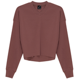 Load image into Gallery viewer, Ladies Cropped Cotton V Neck Top
