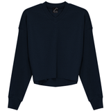 Load image into Gallery viewer, Ladies Cropped Cotton V Neck Top
