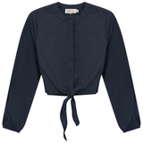 Load image into Gallery viewer, Ladies Cropped Cotton Tie Blouse
