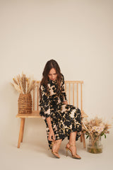 Load image into Gallery viewer, Ladies Printed Chiffon High Waisted Midi Dress
