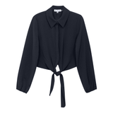 Load image into Gallery viewer, Ladies Satin Crepe Tie Shirt
