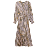Load image into Gallery viewer, Ladies Printed Satin Accordian Pleated Dress
