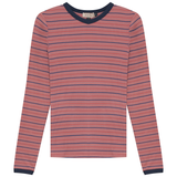 Load image into Gallery viewer, Ladies Ribbed Stripped V Neck Tee
