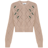 Load image into Gallery viewer, Ladies Cropped Crochet Embroidered Cardigan
