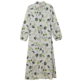 Load image into Gallery viewer, Ladies Printed Satin Belted Shirt Dress
