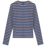 Load image into Gallery viewer, Ladies Ribbed Striped V Neck Tee With Bungee Rope
