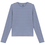 Load image into Gallery viewer, Ladies Ribbed Striped V Neck Tee With Bungee Rope
