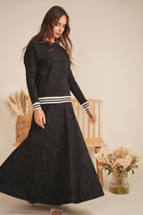 Load image into Gallery viewer, Ladies Paneled Acid Wash Maxi Skirt
