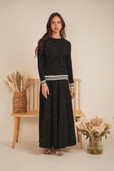 Load image into Gallery viewer, Ladies Paneled Acid Wash Maxi Skirt
