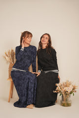 Load image into Gallery viewer, Ladies Paneled Acid Wash Maxi Skirt
