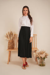 Load image into Gallery viewer, Ladies Cropped Cotton Belt Blouse
