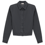 Load image into Gallery viewer, Ladies Cropped Chambray Shirt
