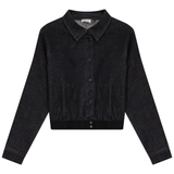 Load image into Gallery viewer, Ladies Cropped Denim Elastic Shirt
