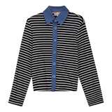 Load image into Gallery viewer, Ladies Striped Button Down Cardigan
