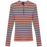 Load image into Gallery viewer, Ribbed Striped Henley Tee
