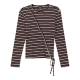 Load image into Gallery viewer, Ladies Striped Wrap Tee
