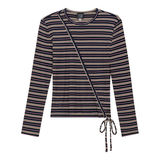 Load image into Gallery viewer, Ladies Striped Wrap Tee

