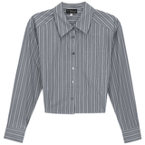 Load image into Gallery viewer, Ladies Cropped Striped Blouse
