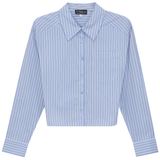 Load image into Gallery viewer, Ladies Cropped Striped Blouse
