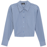 Load image into Gallery viewer, Ladies Cropped Striped Blouse
