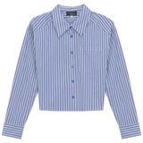 Load image into Gallery viewer, Ladies Cropped Striped Blouse
