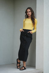 Load image into Gallery viewer, Ladies Cotton Maxi Button Skirt
