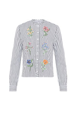 Load image into Gallery viewer, Ladies Embroidered Striped Blouse
