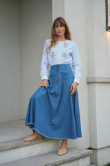 Load image into Gallery viewer, Ladies Embroidered Striped Blouse
