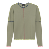 Load image into Gallery viewer, Ladies Contrast Top Stitch Top
