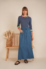 Load image into Gallery viewer, Ladies Rainbow Contrast Tee
