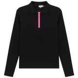 Load image into Gallery viewer, Ladies Henley Contrast Zip Tee
