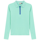 Load image into Gallery viewer, Ladies Henley Contrast Zip Tee

