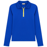 Load image into Gallery viewer, Ladies Henley Contrast Zip Tee
