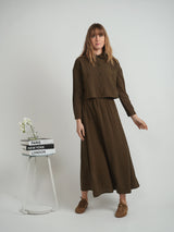 Load image into Gallery viewer, Ladies Copper Tencel Maxi Skirt
