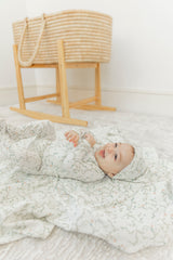 Load image into Gallery viewer, Baby Crinkle Woven With Leaves And Birds Print Swaddle
