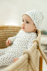 Load image into Gallery viewer, Stretch Crinkle With Small Flower Romper Set With Scallop Stitches
